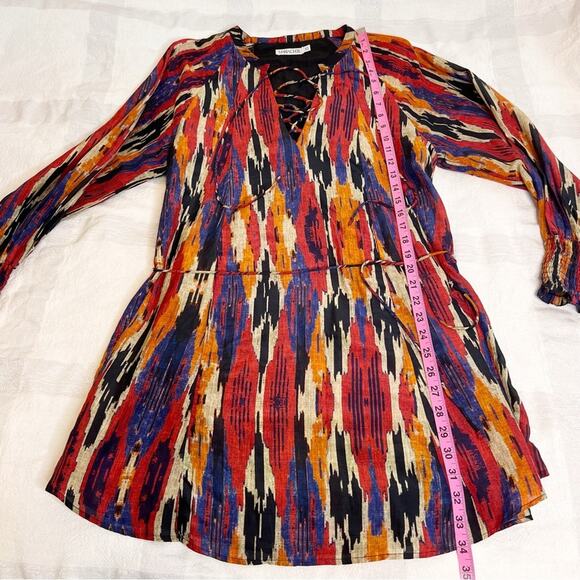 Maria Cher Nora Nia Short Dress in Warm Ikat Size XS - Picture 4 of 15